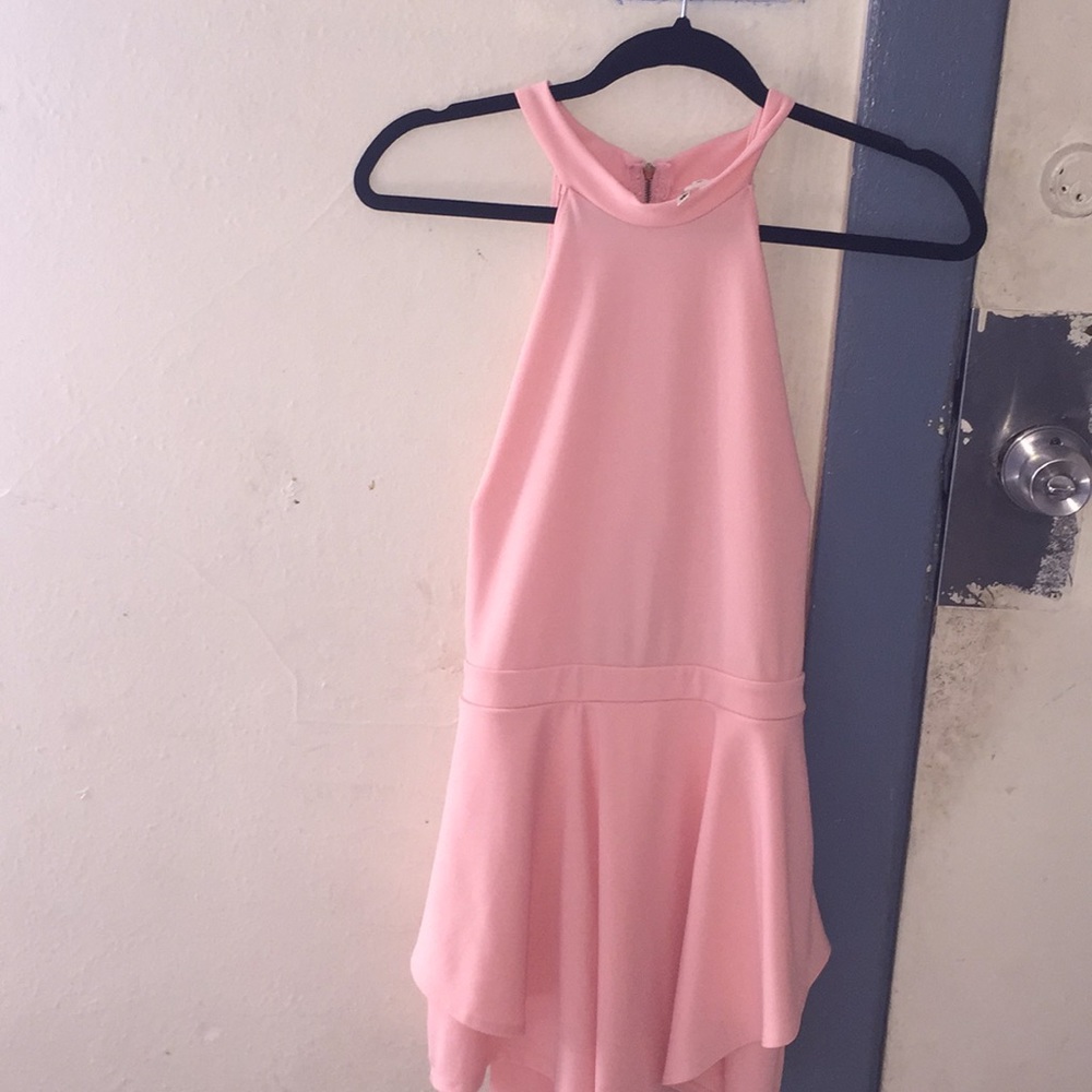 Pink open back dress